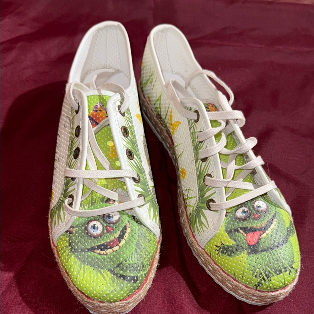 Green Cartoon Character Sneakers